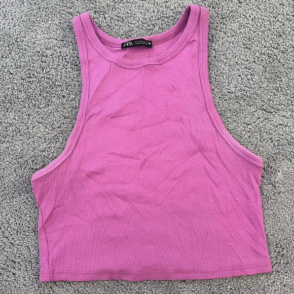 Zara Tops - Zara Pink Halter Crop Top
